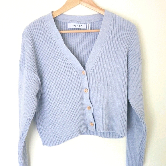 🌍 nu-in 100% recycled ribbed cropped cardigan - Picture 5 of 10